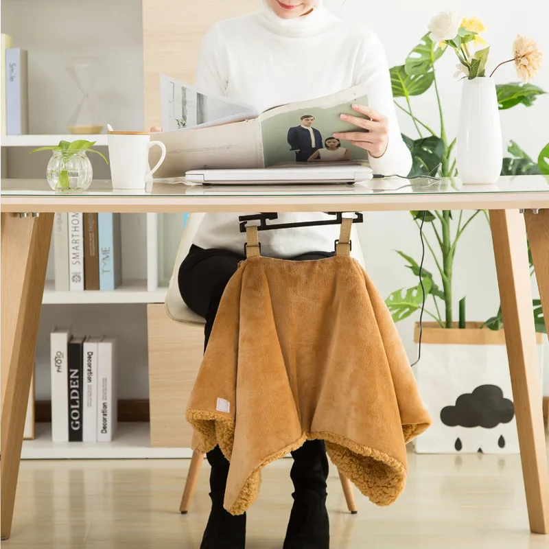 Soft Heated Shawl Electric Warming Heating Blanket USB Powered Winter Pad Portable with Slots FP8