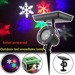 Projecteur Laser flocon de neige solaire, lumière disco IP65, extérieur mobile, lampe pour noël/nouvel an, décoration de fête de mariage 