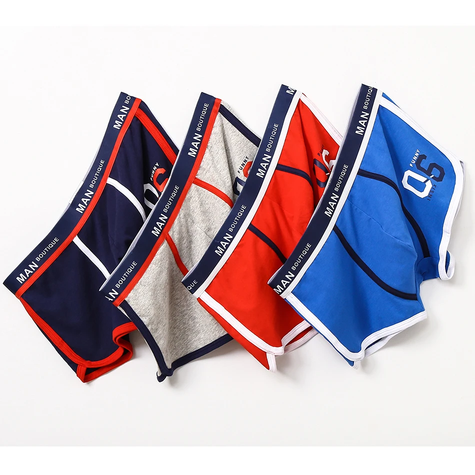 3 pcs/lot New Men's Boxers Comfortable Cotton Personalized Sports Digital Underwear Running Exercise Fitness Breathable Shorts