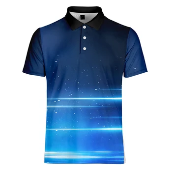 

WAMNI Brand Fashion Blue 3D Polo Shirt Man Hip Hop Sport Loose Badminton Wear Harajuku Casual Polo-shirt Gentleman Accessories
