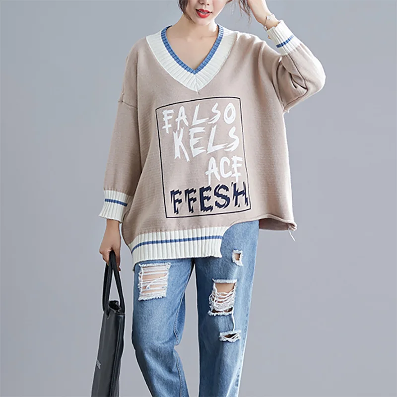 BelineRosa корейский Повседневный стиль женские осенние вязаные свитера размера плюс женские свитера V NeckQY000081