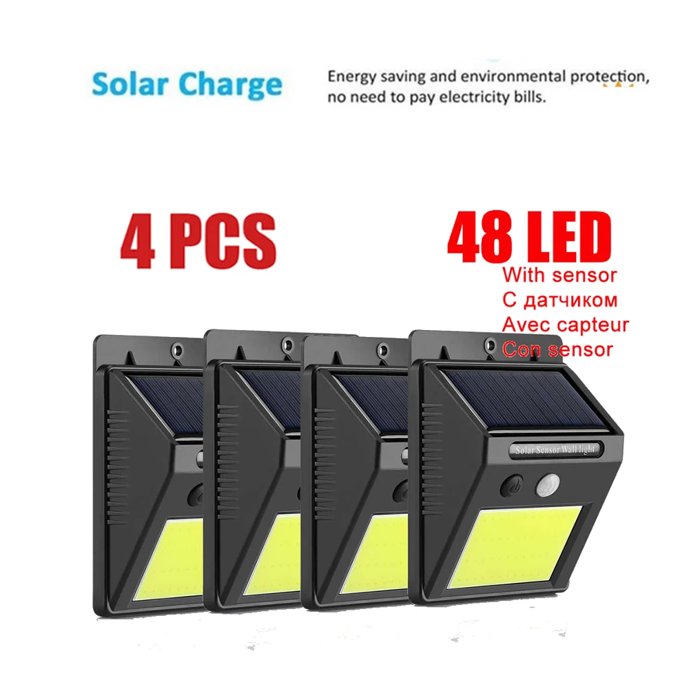

1-4PCS LEDs Wireless Solar Wall Lights Outdoor Waterproof Light Control Garden Street Security Nightlight Solar Powered Lamps in