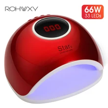 Лампа для ногтей ROHWXY Star5 с 33 светодиодами, УФ-сушилка для художественного гелевого инструмента, лампа для сушки ногтей с автоматическим датчиком, лампа для полировки ногтей для самостоятельного маникюра
