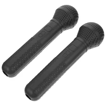 Jouets de Microphone 2 pièces, faux Microphones de fête d'anniversaire, jouets pour enfants (noir) 