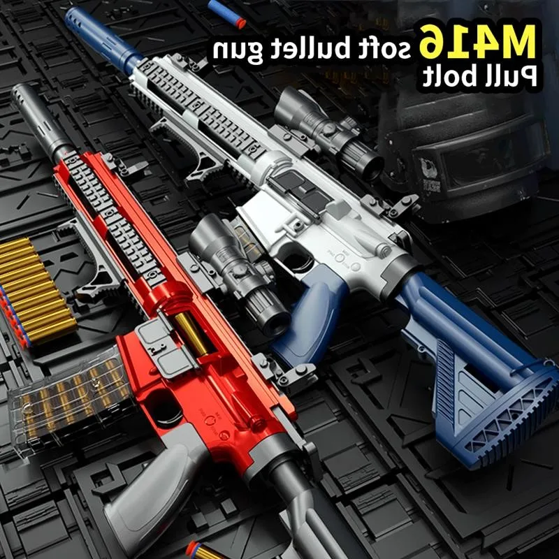 M416 снайперская винтовка с мягкой пулей пневматический игрушечный пистолет для
