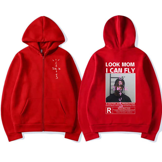 CACTUS JACK LOOK MOM I CAN FLY THEMED ZIP UP HOODIE (5 VARIAN)