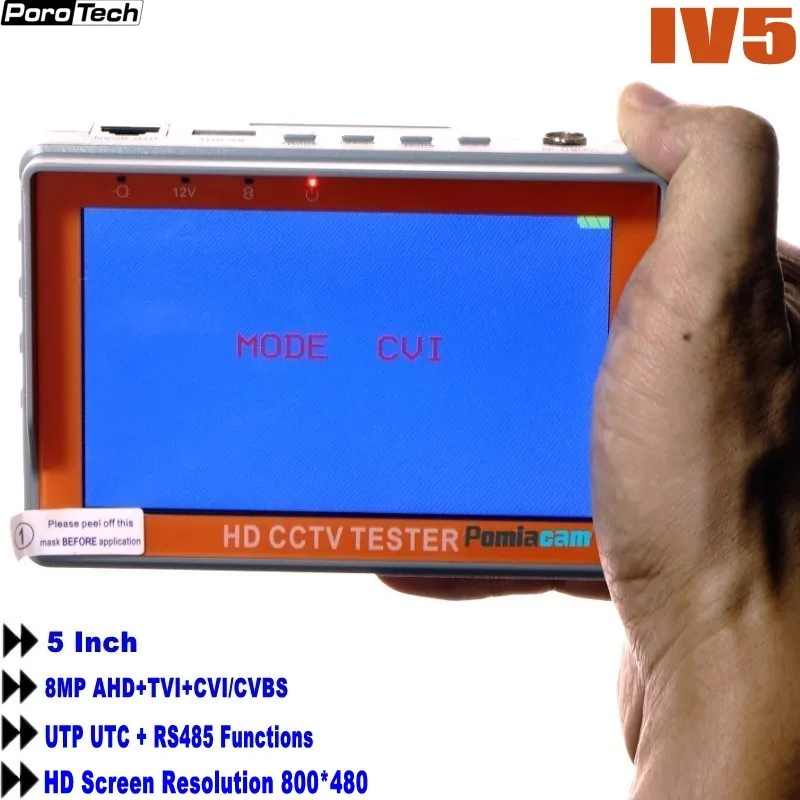  IV5 5 inch 8MP CCTV Camera Tester AHD Tester monitor TVI CVI CVBS portable CCTV tester Monitor Supp - 4.00032E+12