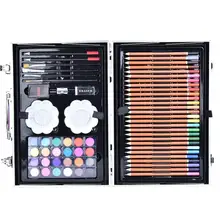 145 шт Акварельная ручка цветной карандаш набор для художественной живописи с двухслойной алюминиевой коробкой