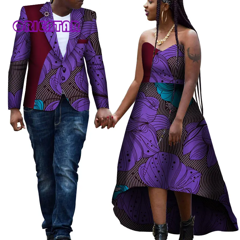 Африканская одежда для пар женское бальное платье и мужские блейзеры с