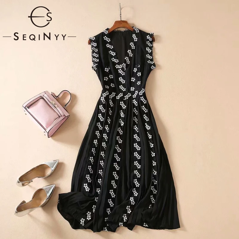 black dress with white flowers