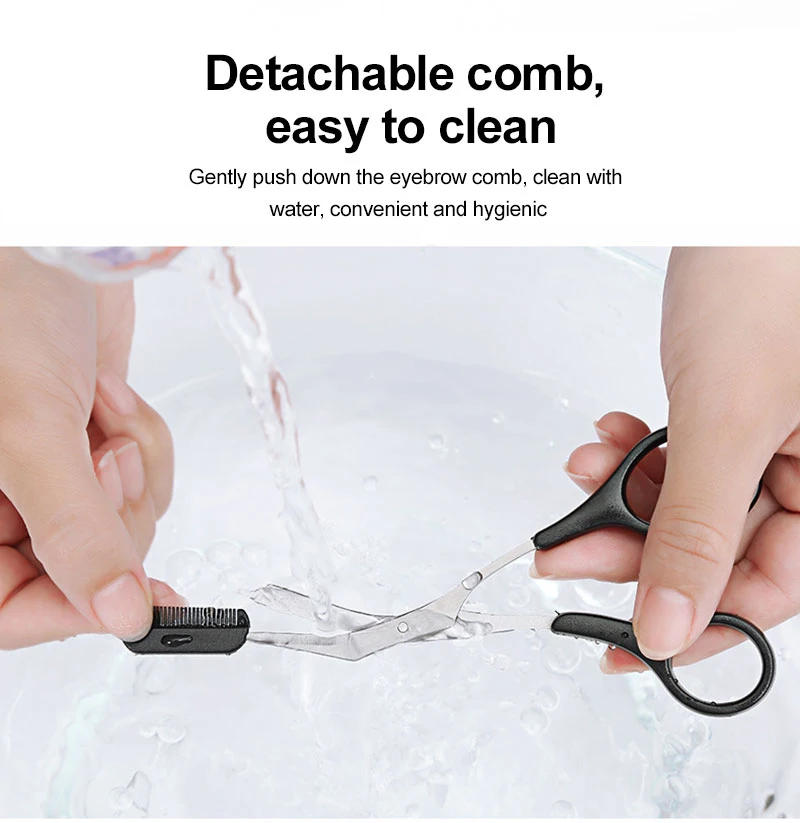 Eyebrow Scissors 1 Pcs Eyebrow Trimming Scissors Stainless Steel Eyebrow Scissors With Comb Facial Hair Removal Shaving Tool Face Makeup Tool