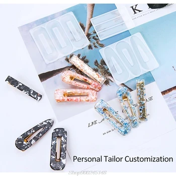 

Resin Silicone Crystal Epoxy Mold Homemade Personality DIY Hair Clip Girl Temperament Hair Clip Mould Tools Jy15 20 Dropship