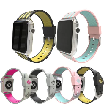 

Band For Apple Watch Series 3/2/1 38mm 42mm Silicone correa Bracelet Replacement Strap Sport Loop for iwatch serie 4 5 40mm 44mm