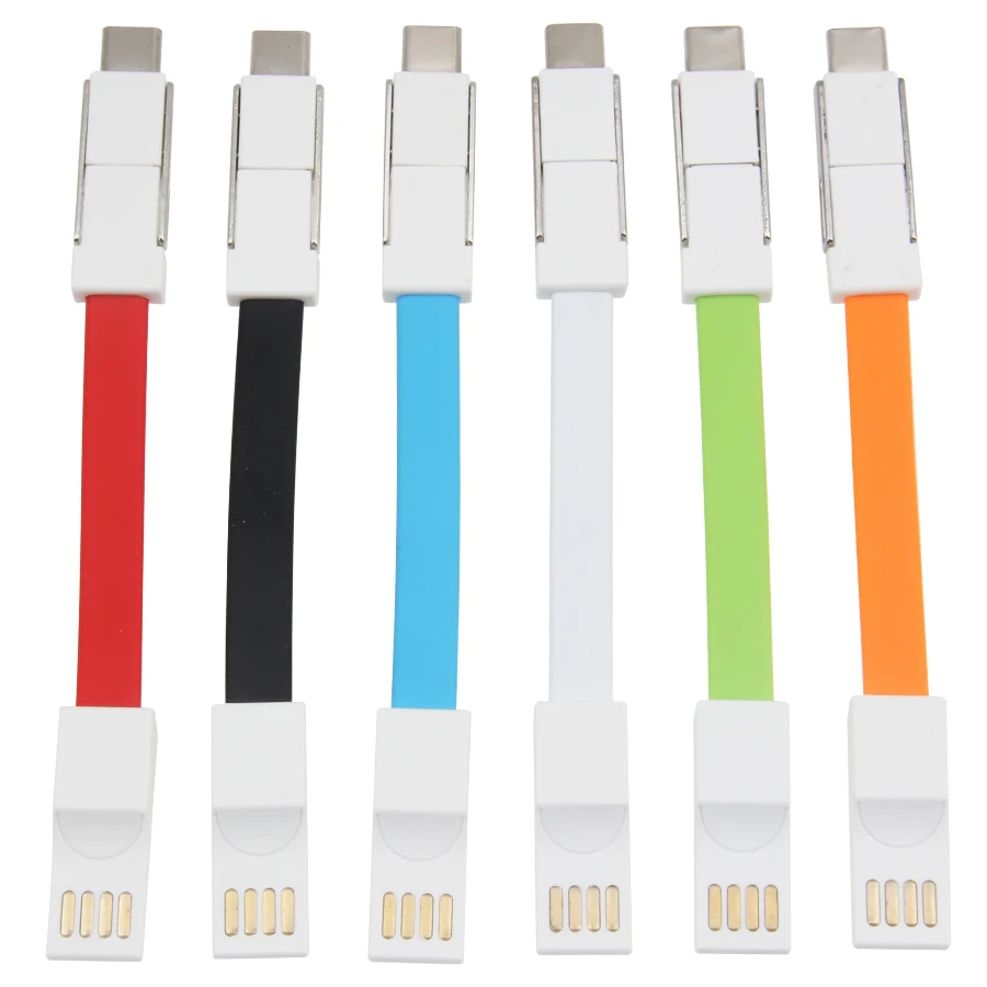미니 키 체인 마이크로 USB 유형 C 케이블 조명 충전기 케이블 아이폰에 대 한 삼성 휴대용 USB Type-C USB-C 케이블 액세서리 500pcs