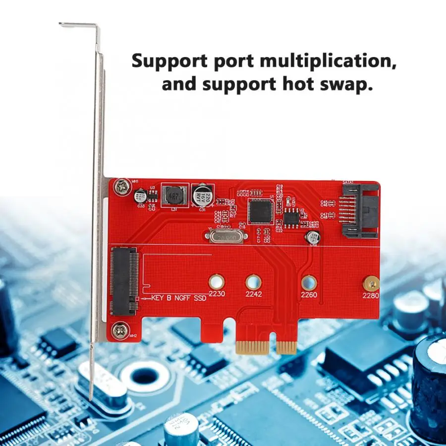 Адаптер для настольного компьютера PCI-E к M.2 SSD карта расширения SATA3.0 твердотельный привод Riser карта адаптер внутренние компьютерные кабели