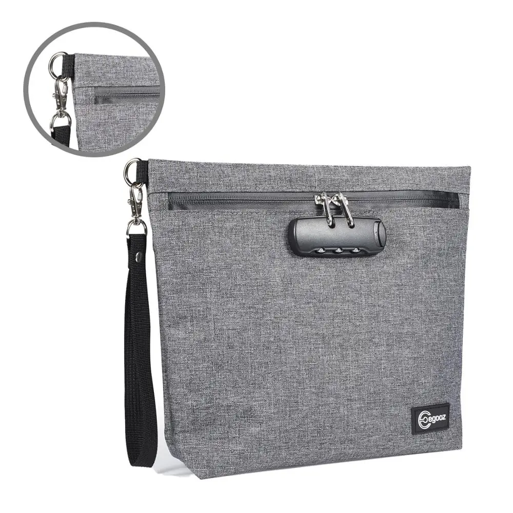 Smell Proof Bag with Combination Lock Odor Proof Stash Case Container for Herbs; Medicine Lock Box Bag Travel Storage Case