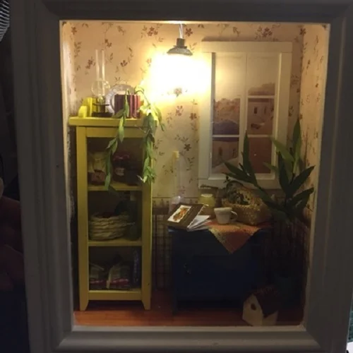 DIY фоторамка теплый рассвет деревянный кукольный домик мини мебель сборка