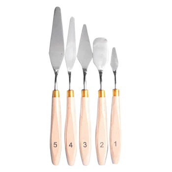 

5pcs Palette Kit Artist Scraper Tool Mixing Student Spatula Drawing Oil Painting Professional Ultra Thin Stainless Steel