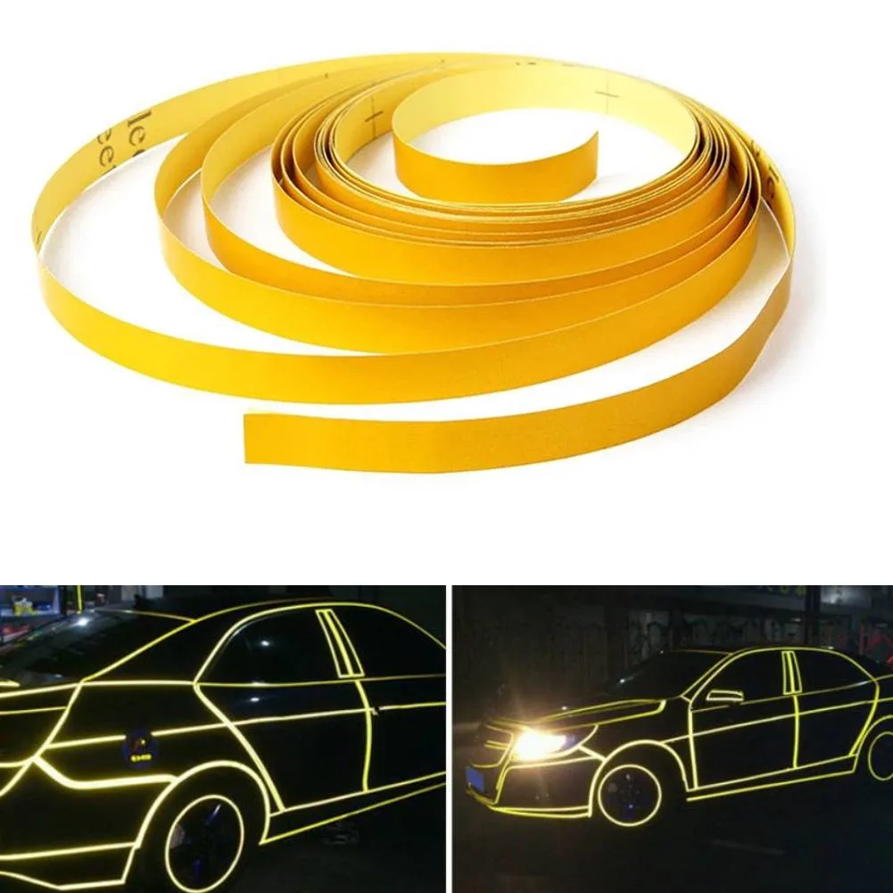 Waterproof Car Stickers Red Lining Reflective Film Decal Strip Decor Vinyl Wraps 