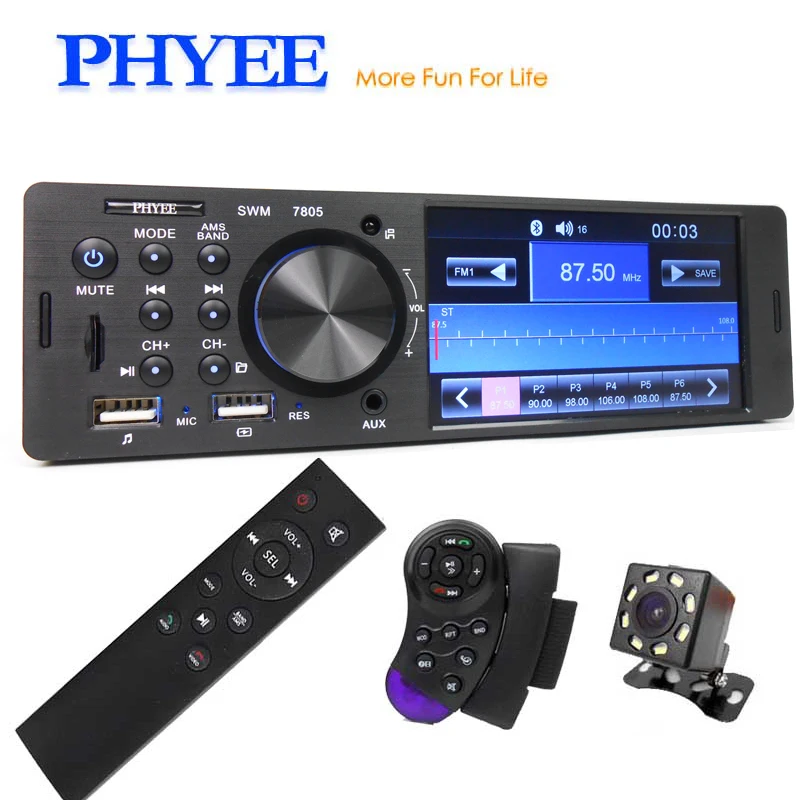 1 Din автомобильное радио 4 &quotMP5 Аудио Видео плеер Bluetooth Hands Free A2DP USB TF Aux высокомощная