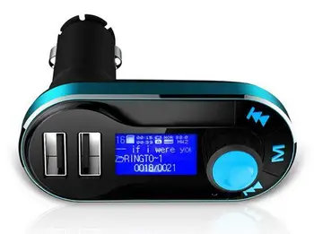 

100pcs T66 Car MP3 Player Wireless Auto FM Transmitter Kit Remote Control & Autocar Car Charger TF AUX-IN