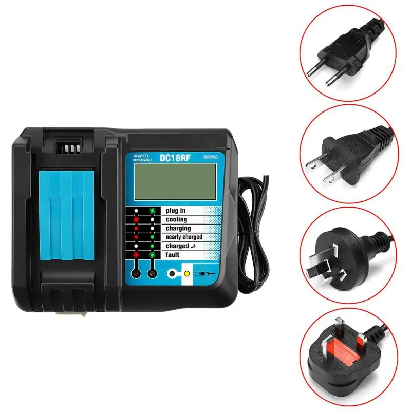 14,4-18 V зарядное устройство дисплей экран зарядки адаптер для Makita BL1415 1420