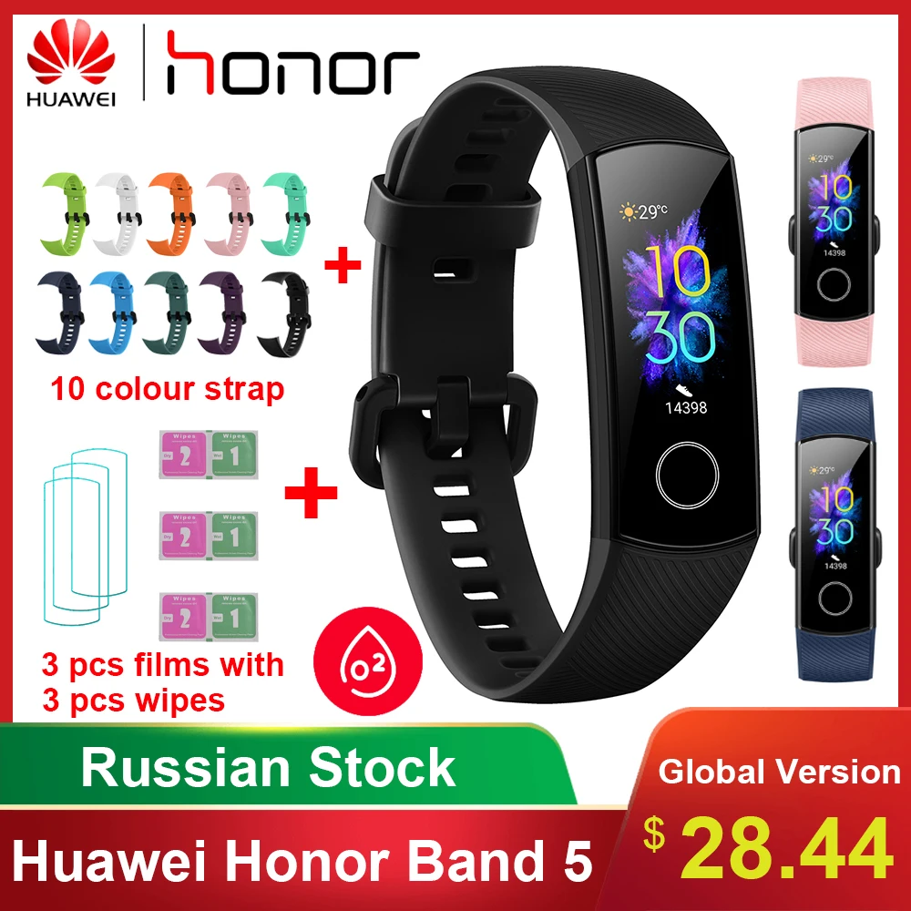 Оригинальный Смарт браслет Huawei Honor Band 5 водонепроницаемый фитнес трекер для сна