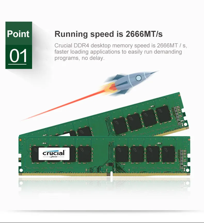 CRUCIAL 8G DDR4 2666 Настольный ПК Память совместимая память 2666 накидка