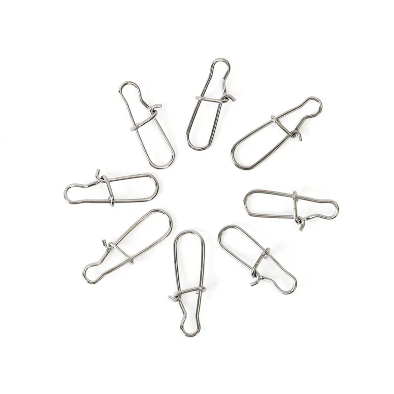 10 PCS Fishing Gear Pin 8 Sub-Ring Fast Clip Lock Snap Swivel Solid Rings Safety Snaps Fishing Hook Connector Fishing Tools