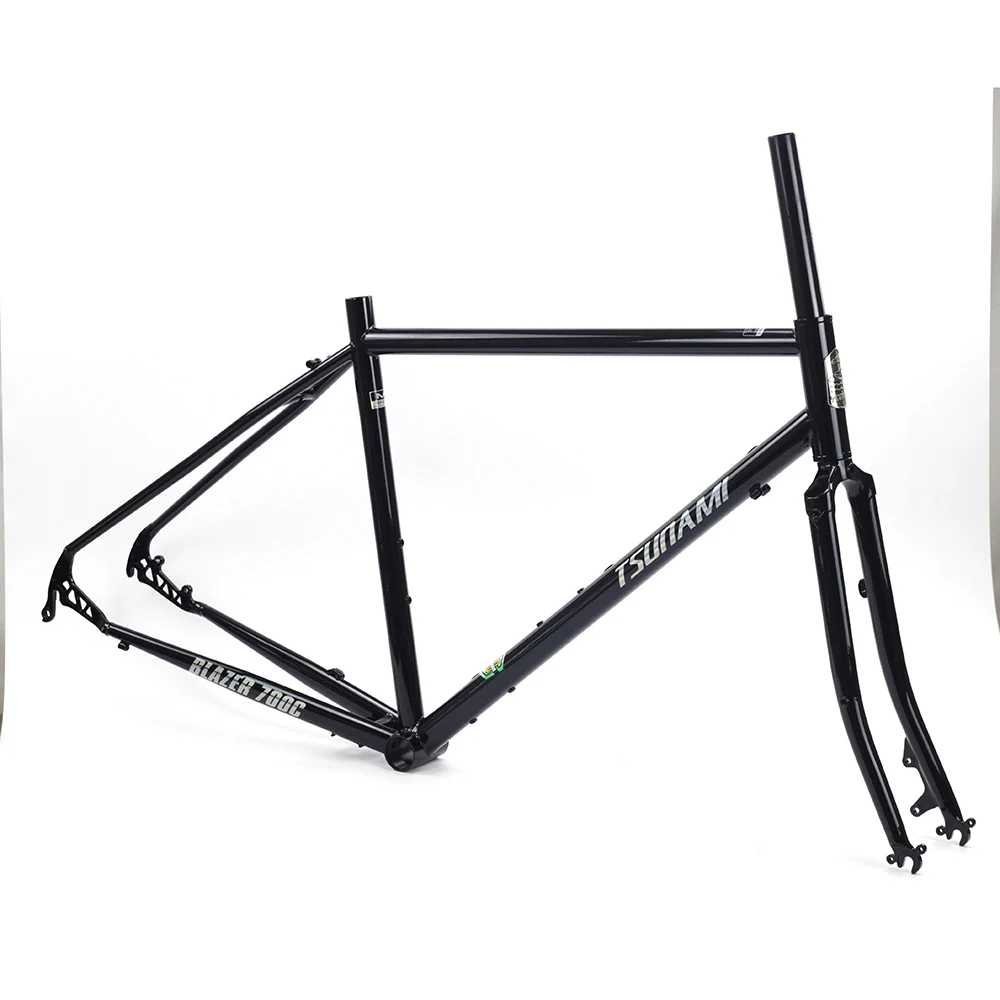 CR-MO сталь 700c Road Touring Frameset CX циклокросс 2" рама вилка гравий дисковый тормоз Классический хром велосипедные рамы