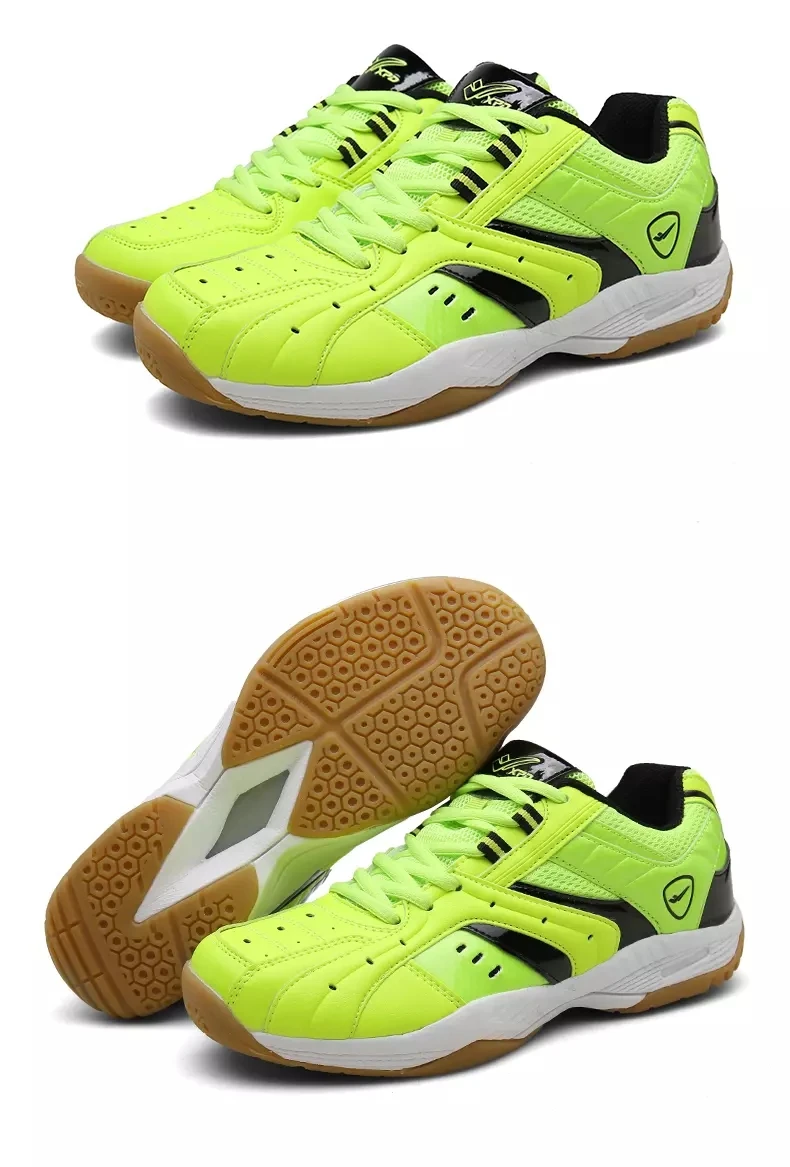 Обувь для бадминтона; Мужская и женская уличная обувь для тренировок; нескользящие теннисные кроссовки; Цвет зеленый, белый; профессиональная спортивная обувь для женщин