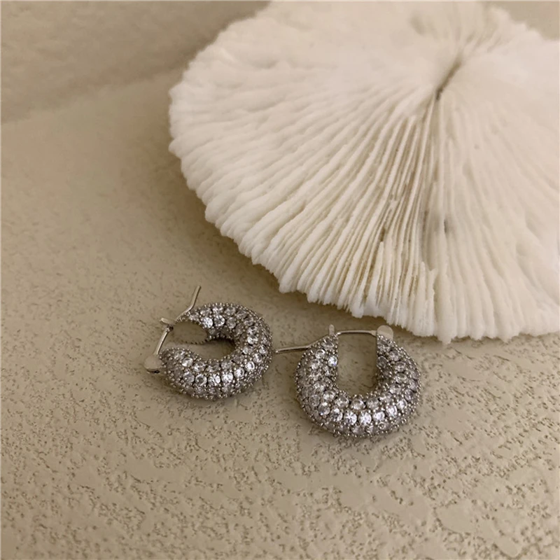 Peri'sBox Large Small Chunky Hoop Earrings Set With Zircon Huggie Earring Hoops Unusual Cute Trendy Earrings For Women Gifts - Image 2