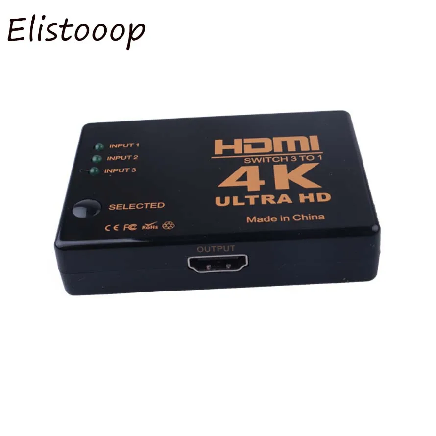 

4K Mini 3 Port Switcher HDMI Splitter 4K*2K 3D Switch 3 in 1 out Port Hub for DVD HDTV Xbox PS3 PS4 1080P Multimedia HOT sale