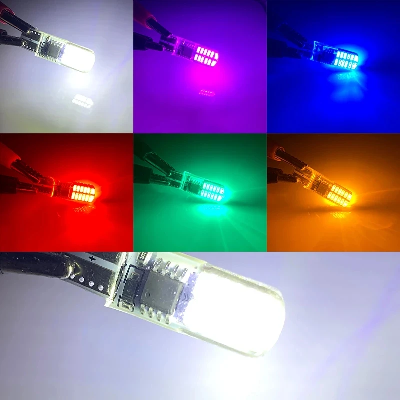 10PCS W5W T10 ��Ʈ�κ� �÷��� LED �Ǹ��� �� �� 194 168 3014 24SMD ��Ʈ�κ� �÷��� �� ���� �۵� ��� �ڵ��� ���� 12V 24V