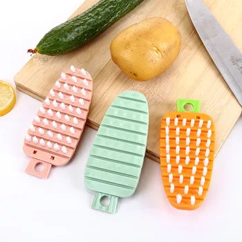 

1pcs Silicone Dish Potato Clean Brush Antibacterial Kitchen Vegetable Fruit Brush Cleaning Dish Washing Brush Pot Holder