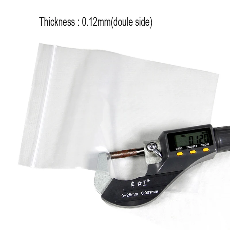 100pcs Zip Lock Plastic Storage Bag Transparent Self Sealing Small Grip Polythen Thick Ziplock Jewelry Resealable Custom Printed 5
