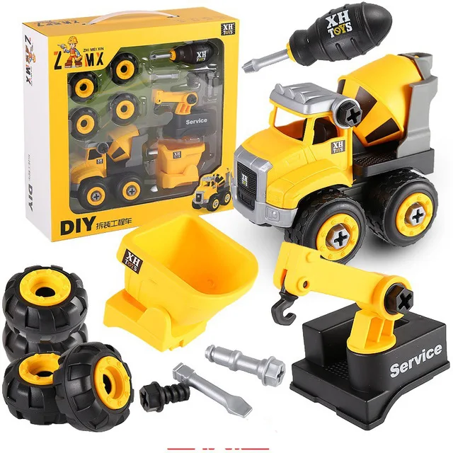 Screw Nut Disassembly Assembly Engineering Truck Loading Unload  Bulldozer Child Creative Tool Education Toy DIY Puzzle Car Model