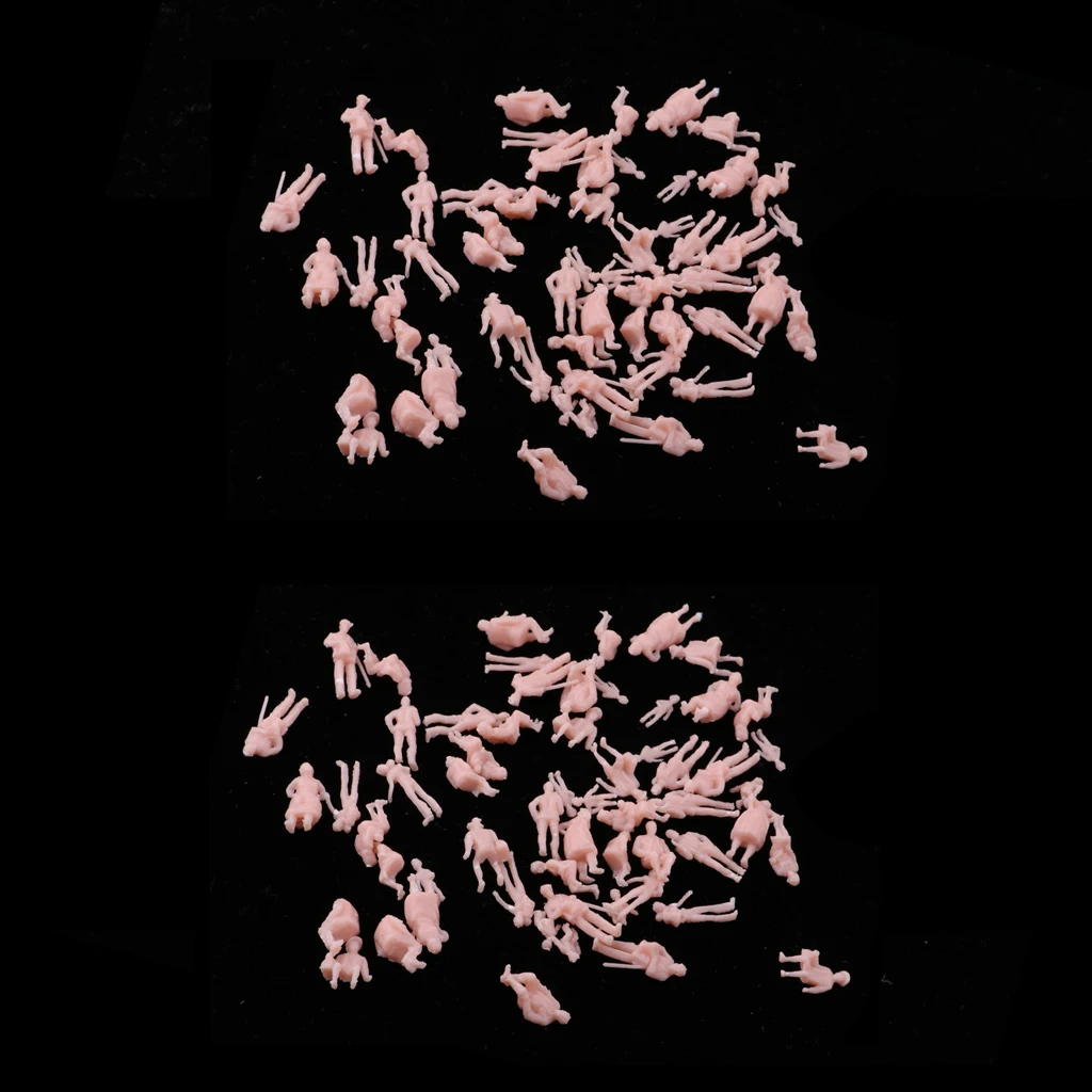 120pcs 1:87 HO Scale 15mm Human Unpainted People Figures ,Railway Street Models Sandtable Accessories