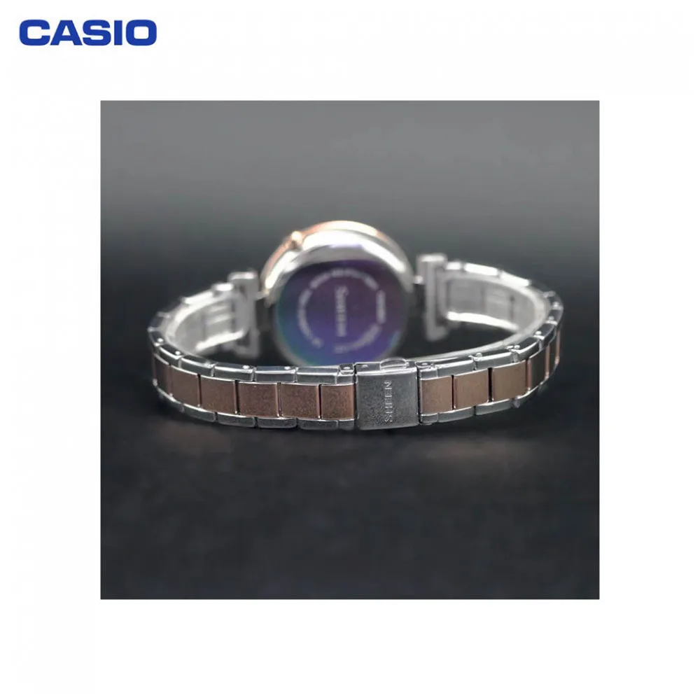 Наручные часы Casio SHE-4051SPG-7A женские кварцевые на биколорном браслете