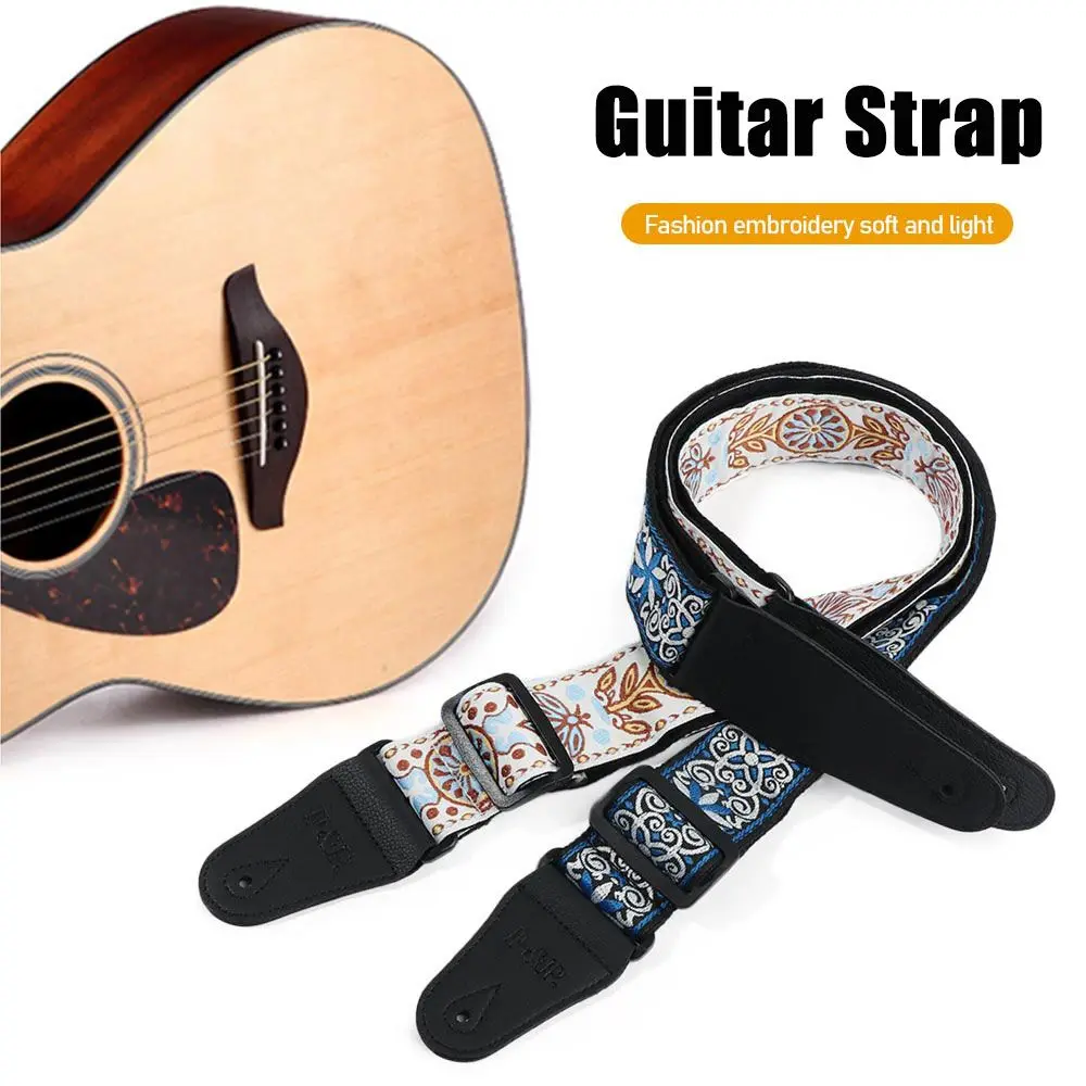 

Wide Use Embroidery Craft for Kid&Adult Musical Instrument Accessories Guitar Strap Bass Shoulder Band National Style