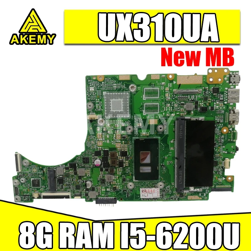 Akemy laptop Motherboard For Asus UX310UQK UX310UA UX310UAK UX310UQ UX310UV UX310U RX310U Mainboard 8G RAM /I5-6200U | Компьютеры и