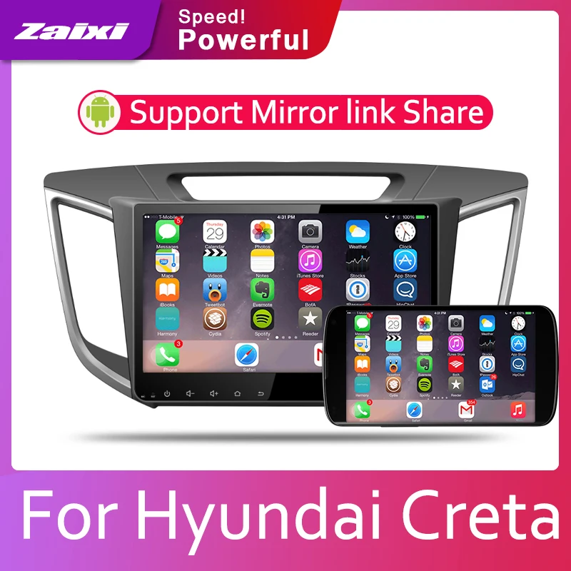 ZaiXi автомобильная система Android 1080P IPS ЖК экран для Hyundai Creta 2015 ~ 2020 автомобильный