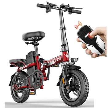 

14inch electric bike mini 350W Powerful folding scooter Mountain electric bicycle 48V32A LG Lithium Battery city ebike two seat