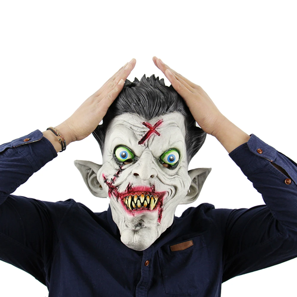 

Hot New Latex Halloween Mask Full Head Scary Zombie Mask Horror Toothy Ghost Masks for Halloween Masquerade Costume