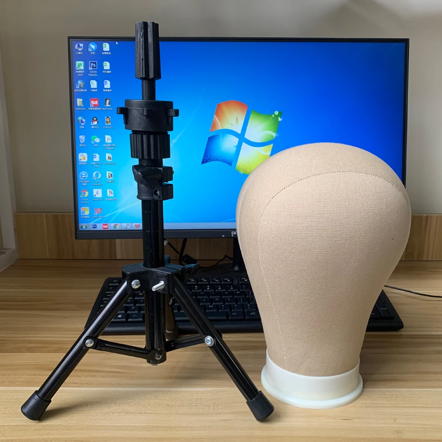 Adjustable Wig Tripod Canvas Head  Mannequin Head Wig Tripod Stand -  Training - Aliexpress