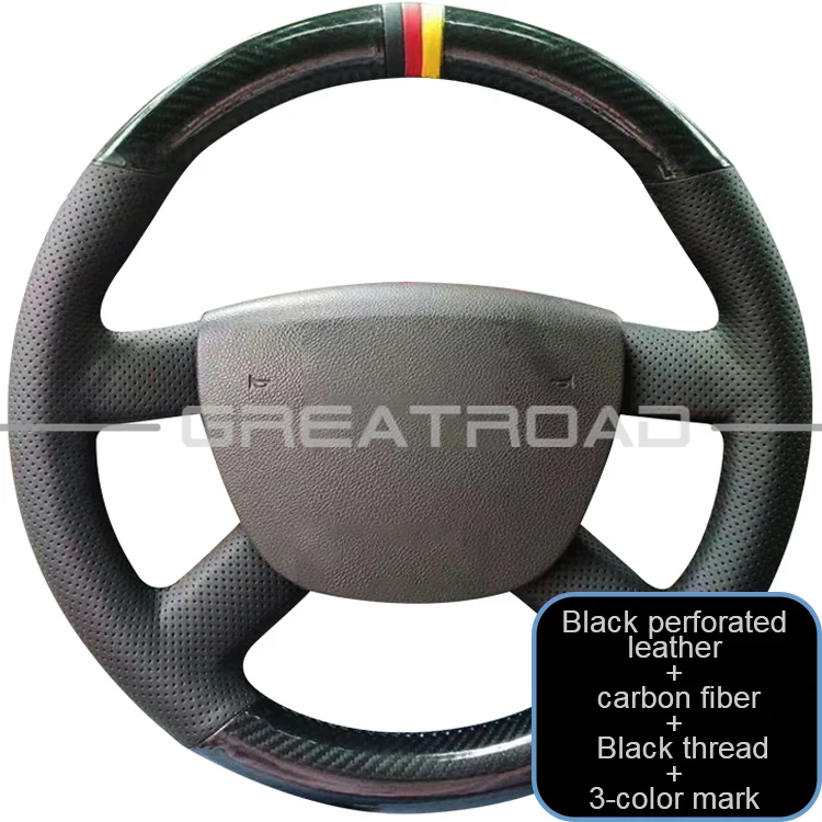 Housse De Volant, Pour Ford Kuga 2008-2011 / Focus 2 2005-2011 / C-Max 2007-2010, Housse De Volant De Voiture En Cuir Noir Bricolage, Fil Noir