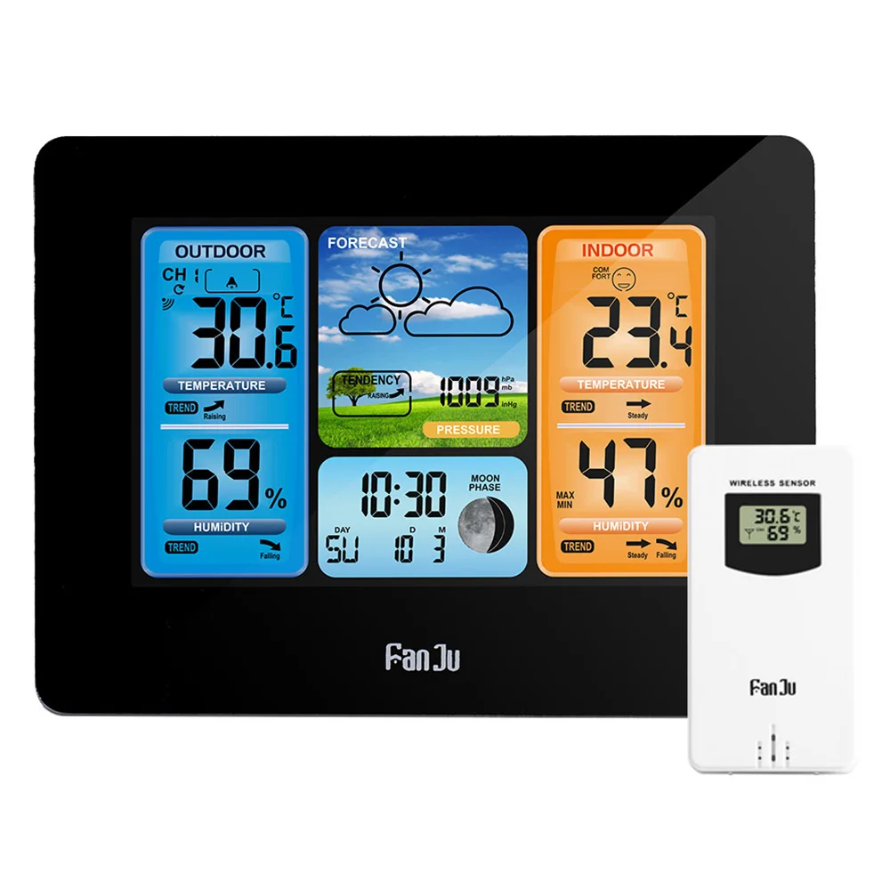 

LCD Wireless Weather Station Alarm Clock Digital Thermometer Hygrometer Barometer Forecast Daily Alarm clock NEW