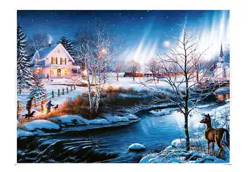 

1000 PCS 3D Assembly Landscape Jigsaw DIY Puzzles Decompression Improving Intelligence Indoor Toys Sets for Kid Adult