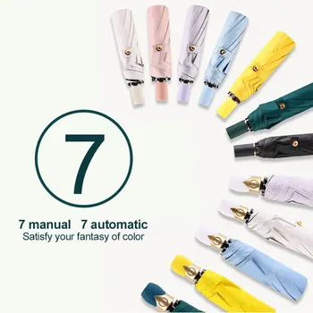 

Portable Fully-automatic Umbrella Three-folding Sun Protection Ultraviolet-proof Umbrella Windproof Waterproof Umbrella Parasol