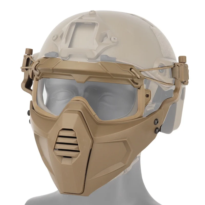 Страйкбольная пейнтбольная маска для охоты+ набор тактических пейнтбольных очков, тактическая Боевая полумаска для лица, военные защитные маски для лица - Цвет: MC